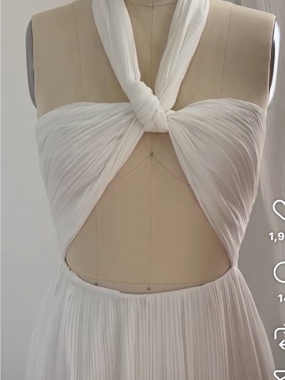 SABO White Cut Out Pleated Maxi Dress - Picture 9 of 15